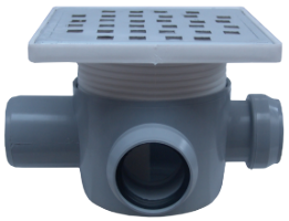 Квадратен Подов Сифон с Надстройка SL 2 входа 90/180° дясно SP-H75-160-2