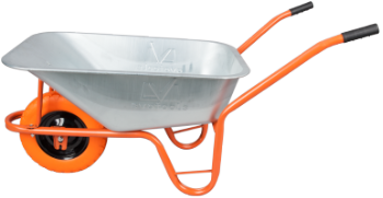 Ръчна Количка P с Поцинкована Вана, Полиуретаново Колело и Метална Джанта A 6023