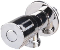 Никелиран Ъглов Кран с Керамичен Механизъм