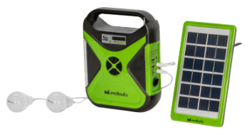 LED Осветителен Кит със Слънчно Зареждане, 2 Крушки, Радио и Порт USB