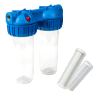 Двоен Филтър за Вода с Патрон с Мрежа и Въглен EvoSanitary®