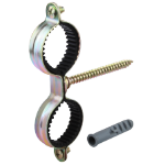 Двоен Жълто Поцинкована Скоба за Тръби с Вложка EvoSanitary®